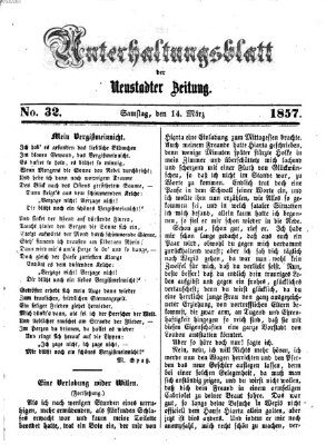 Neustadter Zeitung. Unterhaltungsblatt der Neustadter Zeitung (Neustadter Zeitung) Samstag 14. März 1857