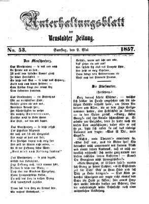 Neustadter Zeitung. Unterhaltungsblatt der Neustadter Zeitung (Neustadter Zeitung) Samstag 2. Mai 1857