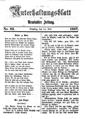 Neustadter Zeitung. Unterhaltungsblatt der Neustadter Zeitung (Neustadter Zeitung) Samstag 11. Juli 1857