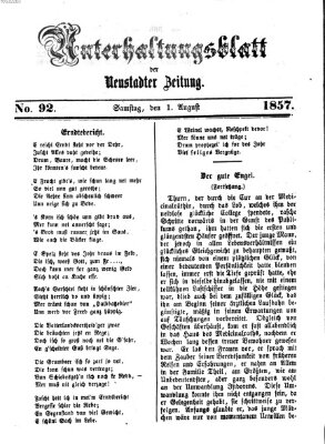 Neustadter Zeitung. Unterhaltungsblatt der Neustadter Zeitung (Neustadter Zeitung) Samstag 1. August 1857