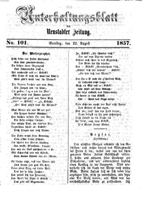 Neustadter Zeitung. Unterhaltungsblatt der Neustadter Zeitung (Neustadter Zeitung) Samstag 22. August 1857