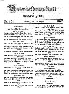 Neustadter Zeitung. Unterhaltungsblatt der Neustadter Zeitung (Neustadter Zeitung) Samstag 29. August 1857