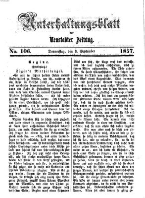 Neustadter Zeitung. Unterhaltungsblatt der Neustadter Zeitung (Neustadter Zeitung) Donnerstag 3. September 1857