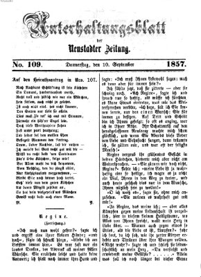 Neustadter Zeitung. Unterhaltungsblatt der Neustadter Zeitung (Neustadter Zeitung) Donnerstag 10. September 1857