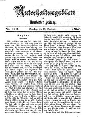 Neustadter Zeitung. Unterhaltungsblatt der Neustadter Zeitung (Neustadter Zeitung) Samstag 12. September 1857