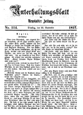 Neustadter Zeitung. Unterhaltungsblatt der Neustadter Zeitung (Neustadter Zeitung) Dienstag 22. September 1857