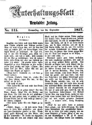 Neustadter Zeitung. Unterhaltungsblatt der Neustadter Zeitung (Neustadter Zeitung) Donnerstag 24. September 1857