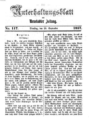 Neustadter Zeitung. Unterhaltungsblatt der Neustadter Zeitung (Neustadter Zeitung) Dienstag 29. September 1857