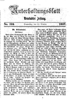 Neustadter Zeitung. Unterhaltungsblatt der Neustadter Zeitung (Neustadter Zeitung) Donnerstag 15. Oktober 1857