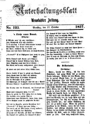 Neustadter Zeitung. Unterhaltungsblatt der Neustadter Zeitung (Neustadter Zeitung) Samstag 17. Oktober 1857