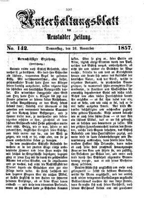 Neustadter Zeitung. Unterhaltungsblatt der Neustadter Zeitung (Neustadter Zeitung) Donnerstag 26. November 1857