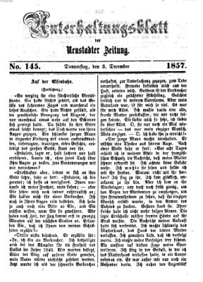 Neustadter Zeitung. Unterhaltungsblatt der Neustadter Zeitung (Neustadter Zeitung) Donnerstag 3. Dezember 1857