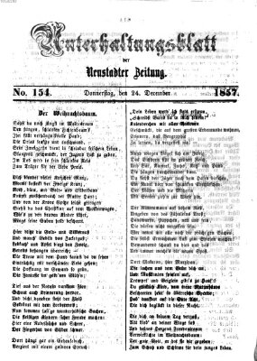 Neustadter Zeitung. Unterhaltungsblatt der Neustadter Zeitung (Neustadter Zeitung) Donnerstag 24. Dezember 1857