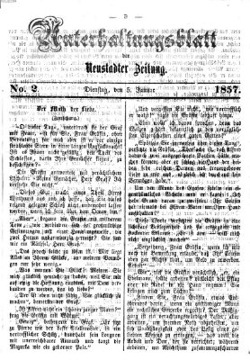 Neustadter Zeitung. Unterhaltungsblatt der Neustadter Zeitung (Neustadter Zeitung) Dienstag 5. Januar 1858