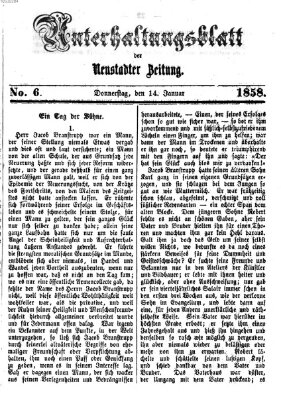 Neustadter Zeitung. Unterhaltungsblatt der Neustadter Zeitung (Neustadter Zeitung) Donnerstag 14. Januar 1858