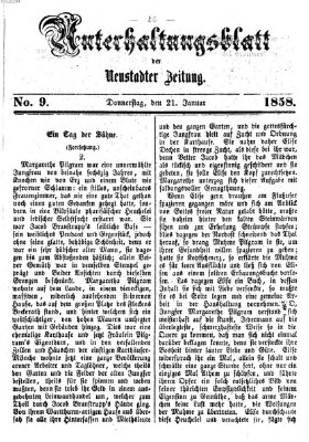 Neustadter Zeitung. Unterhaltungsblatt der Neustadter Zeitung (Neustadter Zeitung) Donnerstag 21. Januar 1858