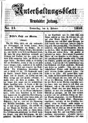 Neustadter Zeitung. Unterhaltungsblatt der Neustadter Zeitung (Neustadter Zeitung) Donnerstag 4. Februar 1858