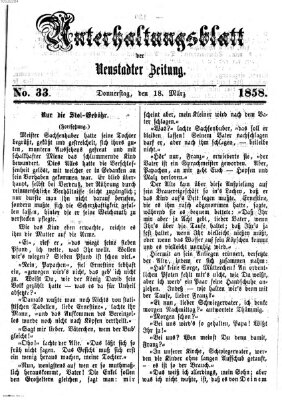 Neustadter Zeitung. Unterhaltungsblatt der Neustadter Zeitung (Neustadter Zeitung) Donnerstag 18. März 1858