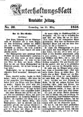 Neustadter Zeitung. Unterhaltungsblatt der Neustadter Zeitung (Neustadter Zeitung) Donnerstag 25. März 1858