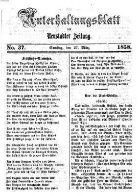 Neustadter Zeitung. Unterhaltungsblatt der Neustadter Zeitung (Neustadter Zeitung) Samstag 27. März 1858