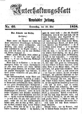 Neustadter Zeitung. Unterhaltungsblatt der Neustadter Zeitung (Neustadter Zeitung) Donnerstag 20. Mai 1858