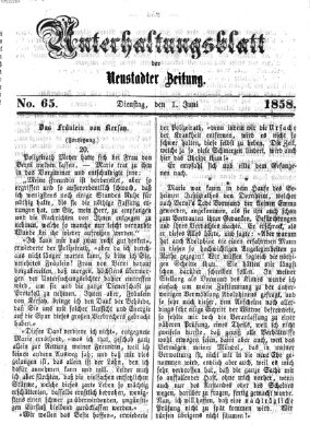 Neustadter Zeitung. Unterhaltungsblatt der Neustadter Zeitung (Neustadter Zeitung) Dienstag 1. Juni 1858