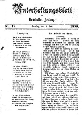 Neustadter Zeitung. Unterhaltungsblatt der Neustadter Zeitung (Neustadter Zeitung) Samstag 3. Juli 1858