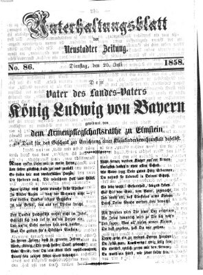 Neustadter Zeitung. Unterhaltungsblatt der Neustadter Zeitung (Neustadter Zeitung) Dienstag 20. Juli 1858