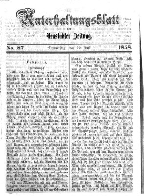 Neustadter Zeitung. Unterhaltungsblatt der Neustadter Zeitung (Neustadter Zeitung) Donnerstag 22. Juli 1858