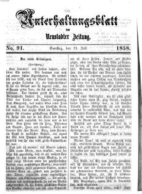 Neustadter Zeitung. Unterhaltungsblatt der Neustadter Zeitung (Neustadter Zeitung) Samstag 31. Juli 1858