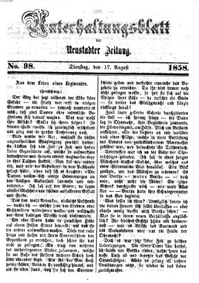 Neustadter Zeitung. Unterhaltungsblatt der Neustadter Zeitung (Neustadter Zeitung) Dienstag 17. August 1858