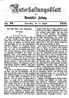 Neustadter Zeitung. Unterhaltungsblatt der Neustadter Zeitung (Neustadter Zeitung) Donnerstag 19. August 1858