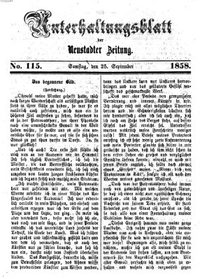 Neustadter Zeitung. Unterhaltungsblatt der Neustadter Zeitung (Neustadter Zeitung) Samstag 25. September 1858