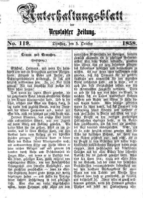 Neustadter Zeitung. Unterhaltungsblatt der Neustadter Zeitung (Neustadter Zeitung) Dienstag 5. Oktober 1858