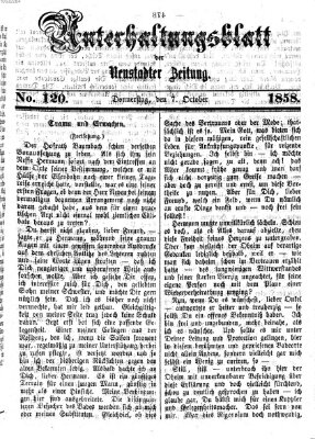 Neustadter Zeitung. Unterhaltungsblatt der Neustadter Zeitung (Neustadter Zeitung) Donnerstag 7. Oktober 1858