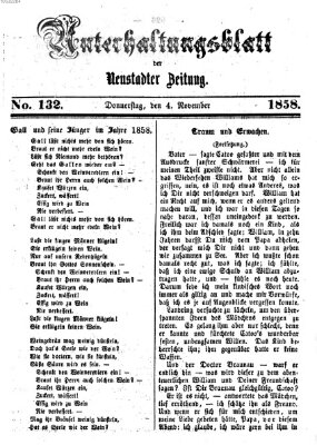 Neustadter Zeitung. Unterhaltungsblatt der Neustadter Zeitung (Neustadter Zeitung) Donnerstag 4. November 1858