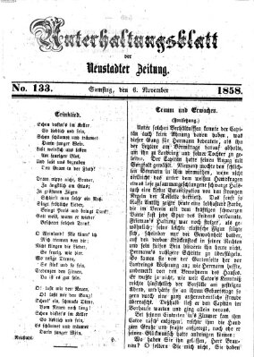 Neustadter Zeitung. Unterhaltungsblatt der Neustadter Zeitung (Neustadter Zeitung) Samstag 6. November 1858