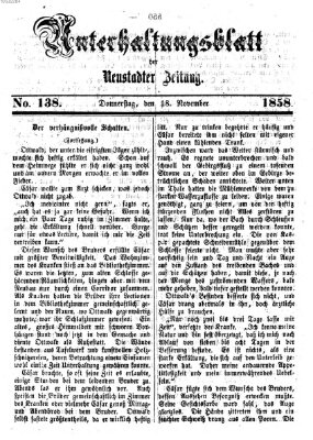 Neustadter Zeitung. Unterhaltungsblatt der Neustadter Zeitung (Neustadter Zeitung) Donnerstag 18. November 1858