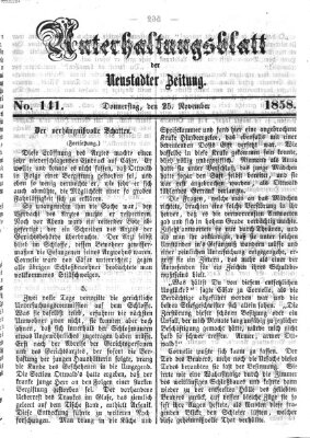 Neustadter Zeitung. Unterhaltungsblatt der Neustadter Zeitung (Neustadter Zeitung) Donnerstag 25. November 1858