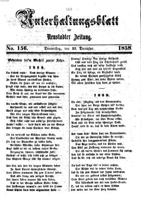 Neustadter Zeitung. Unterhaltungsblatt der Neustadter Zeitung (Neustadter Zeitung) Donnerstag 30. Dezember 1858