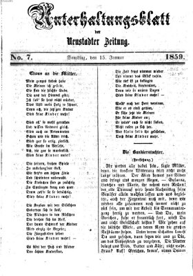 Neustadter Zeitung. Unterhaltungsblatt der Neustadter Zeitung (Neustadter Zeitung) Samstag 15. Januar 1859