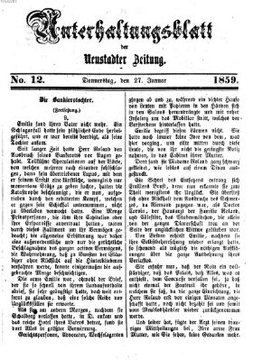 Neustadter Zeitung. Unterhaltungsblatt der Neustadter Zeitung (Neustadter Zeitung) Donnerstag 27. Januar 1859