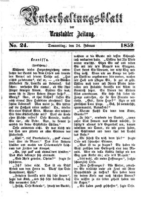 Neustadter Zeitung. Unterhaltungsblatt der Neustadter Zeitung (Neustadter Zeitung) Donnerstag 24. Februar 1859