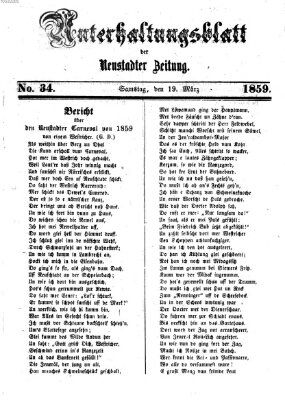 Neustadter Zeitung. Unterhaltungsblatt der Neustadter Zeitung (Neustadter Zeitung) Samstag 19. März 1859