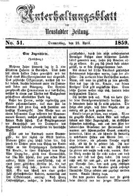 Neustadter Zeitung. Unterhaltungsblatt der Neustadter Zeitung (Neustadter Zeitung) Donnerstag 28. April 1859