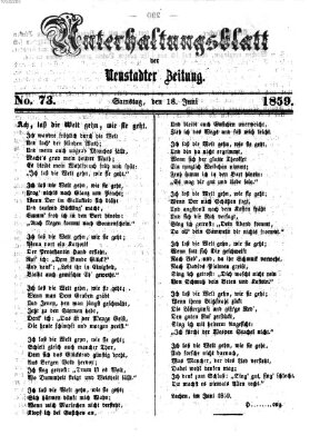 Neustadter Zeitung. Unterhaltungsblatt der Neustadter Zeitung (Neustadter Zeitung) Samstag 18. Juni 1859