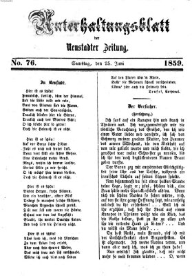 Neustadter Zeitung. Unterhaltungsblatt der Neustadter Zeitung (Neustadter Zeitung) Samstag 25. Juni 1859