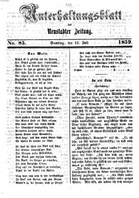 Neustadter Zeitung. Unterhaltungsblatt der Neustadter Zeitung (Neustadter Zeitung) Samstag 16. Juli 1859