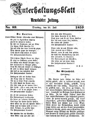 Neustadter Zeitung. Unterhaltungsblatt der Neustadter Zeitung (Neustadter Zeitung) Dienstag 26. Juli 1859