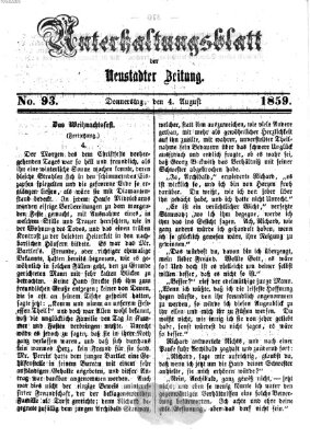 Neustadter Zeitung. Unterhaltungsblatt der Neustadter Zeitung (Neustadter Zeitung) Donnerstag 4. August 1859